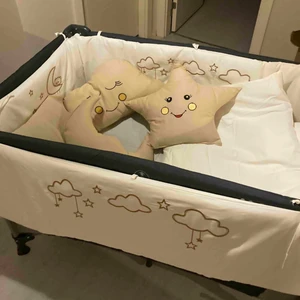 Kista Baby Park Yatak Bebek Uyku Seti Nevresim Takımı 70x110 Cloudy Krem