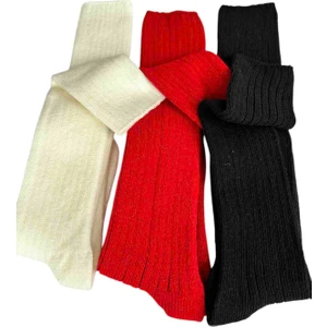 Diz Altı 3 Çift Yün Çorap