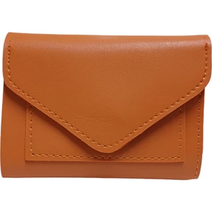 Kişiye özel Turuncu Yumuşak Suni Deri Fermuar Bölmeli Trend Zarf Model Kadın CÜZDAN(12×10CM)