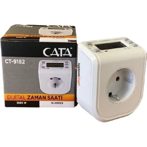 Zaman Ayarlı Dijital Saatli Priz 3680 W 16 Amper İç Mekan Kullanımı için Beyaz