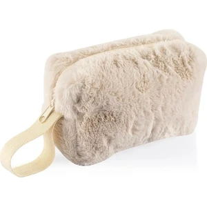NS Reliable Chic Clutch Seyahat Makyaj Organizeri Kozmetik Çantası Tüy Peluş - 250 Krem