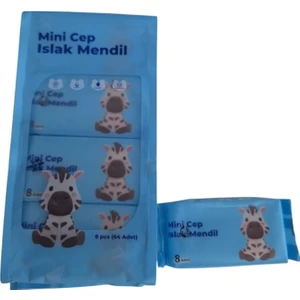 8'li Mini Cep Islak Mendil