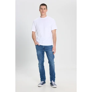 Slim Fit Dar Kesim Düşük Bel Normal Paça Larston Mavi Esnek Jean Denim Pantolon