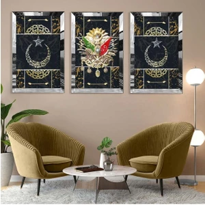 OSMANLI TUĞRASI PLEKSİ KENAR MDF TABLO SETİ