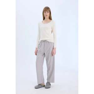 Fall in Love Pijama Takımı Regular Fit Poplin Uzun Kollu Üst Çizgili Uzun Alt E2349AX24WN
