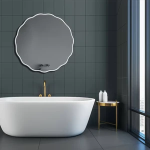 MKS Design Dalgalı Ayna / Yuvarlak Ayna / Dekoratif Ayna / Banyo Aynası