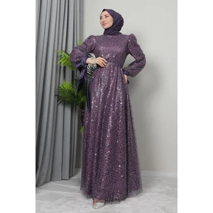 Betül Tesettür Abiye Koyu Lila