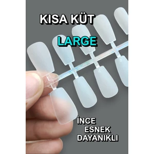 Easy Beauty 100 Adet Mat LARGE Beden KISA Takma Tırnak Seti KÜT COFFIN Şekil. Özel Kutuda ve Yapıştırıcı Hediyeli