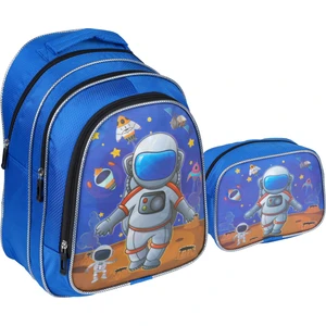 Mavi Astronot Desenli Ilkokul Çantası Beslenme Çantalı 1312-5