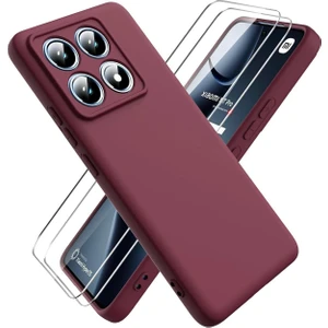 M.TK Moveteck Xiaomi Mi 14T Pro Kılıf Kamera Çevresi Korumalı Imat Lansman Renkli Silikon Kapak+ 1 Adet Ekran Koruyucu