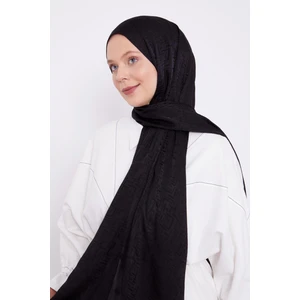 Siyah Labirent Desen Jakarlı Janjan Şal