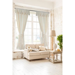 Cotton Maison Naturel Fırfırlı Perde Farbalı Vintage Çift Kanat Krem 100X170 cm
