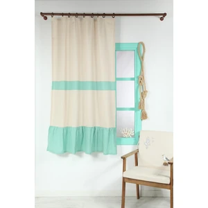 Naturel Perde Kornişli Vintage Yeşil 100X185 cm