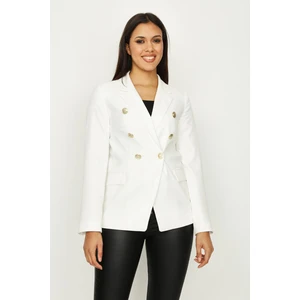 Select Moda Kadın Gold Düğme Kapamalı Astarlı Blazer Ceket