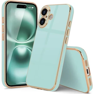 iPhone 16 Kılıf Kamera Korumalı Parlak Renkli Kenarları Dore Tasarım Silikon Kapak