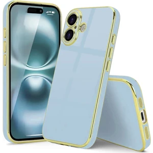 iPhone 16 Kılıf Kamera Korumalı Parlak Renkli Kenarları Dore Tasarım Silikon Kapak