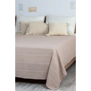 Mylasa Home Mylasahome Doğal Pamuk Bordürlü Desenli Tek Kişilik Pike 160 x 220 cm