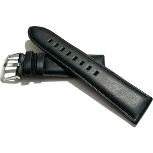 Fado&her Saate Uyumlu Hakiki Siyah Düz  Deri Saat Kordonu 24   mm  (57 )