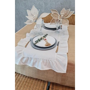 Fırfırlı Keten Runner 40X110 cm Eco