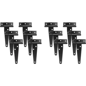 12 Adet 4 Inç T-Kayış Menteşeleri Rustik Kapı Kayışı Menteşe Paslanmaz Kapı Kapı Siyah Windows, Çit ve Ahır Kapıları Için Menteşeler (Yurt Dışından)