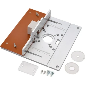 Alüminyum Yönlendirici Masa Ekleme Plakası Elektrikli Ahşap Freze Çevirme Tahtası Gönye Ölçer Kılavuz Seti ile Masa Testere Tezgahı-B (Yurt Dışından)