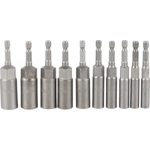 10 Adet 1/4 Inç Anahtar Altıgen Bit Lokma Seti Derin Uzun 1/2 Inç Darbeli Matkap Soket Adaptörü Matkap Uçları (Yurt Dışından)