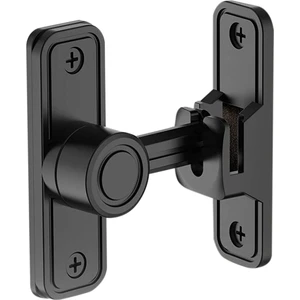 Ağır Kapı Mandalı 90 Derece Sağ Açı Ahır Kapı Kilidi Anti-Hırsızlık Sürgülü Kapı Kilidi Mandalı Bahçe Siyah (Yurt Dışından)