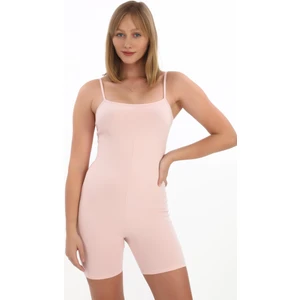 Ince Askılı Body Tulum -Pembe