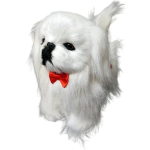 Sese Duyarlı Şımaran - Hareket Eden, Yürüyen Müzikli Sevimli Malta Bichon Peluş Köpek