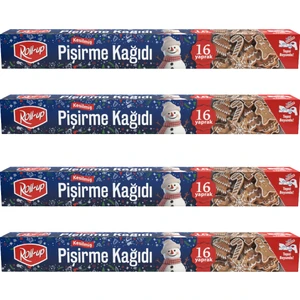 Kış Temalı Kesilmiş Pişirme Kağıdı 37cm x 42cm 16 Yaprak 4 Adet