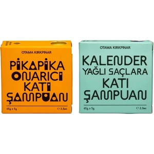 OTAMA KIRKPINAR 2'li Katı Şampuan Seti (Pikapika Onarıcı Katı Şampuan + Kalender Yağlı Saçlara Katı Şampuan)