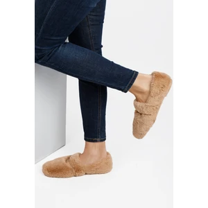 Renkli Butik Bej Ultra Yumuşak Peluş Kadın Ev Babeti  Hafif Taban Panduf