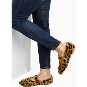 Renkli Butik Leopar Ultra Yumuşak Peluş Kadın Ev Babeti  Hafif Taban Panduf