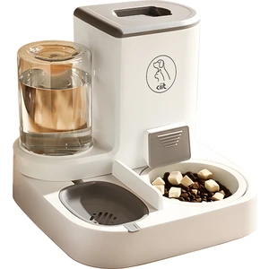 2’si 1 Arada Kedi ve Köpek Mama-Su Kabı - 2.2l Mama Haznesi ve 1l Porselen Su Kasesi