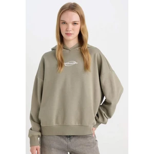 Coool Loose Fit Baskılı Kapüşonlu Sweatshirt D6672AX24WN