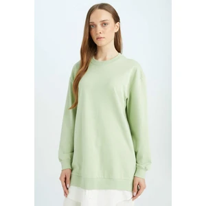 Regular Fit Bisiklet Yaka Basic Düz Sweatshirt Tunik A9529AX24AU