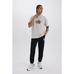DeFactoFit Kalın Jogger Eşofman Altı NBA Chicago Bulls Standart Fit Cepli Beli Bağcıklı Lastikli Paça D3251AX24WN