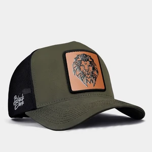 Aslan Logolu Haki-Siyah Trucker Şapka