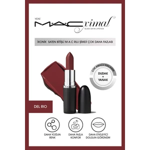 MAC ximal Sleek Satin Lipstick Ikonik Saten Bitişli Ruj-del Rıo 3.5gm