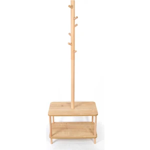Parke Renk Cilalı Portmanto Ofis Ahşap Ayaklı Naturel Elbise Askılık 160X50 cm
