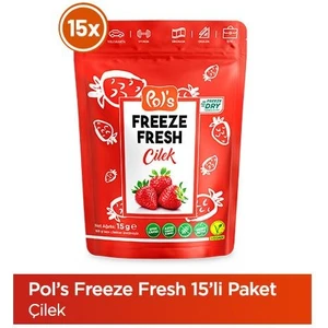 Freeze Fresh Çilek 15 g x15 adet Freeze Dry Dondurularak Kurutulmuş Meyve