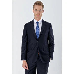 Lacivert Gabardin Mono Yaka 8 Drop Slim Fit Dar Kesim Basic Takım Elbise 1001240006