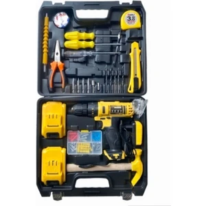 24 V Full Setli 37 Parça Çift Bataryalı Metal Şanzumanlı Şarjlı Matkap