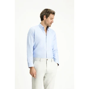 Uzun Kol Slim Fit Düğmeli Yaka Oxford Pamuklu Kolay Ütülenebilir Gömlek