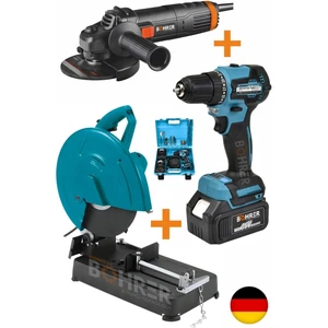 3 Lü , 3200W Profil Demir Metal Kesme + 125MM 2100W Demir Taşlama Makinesi+ V58 Kömürsüz Vidalama