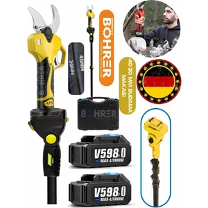 Alman Yellow Kömürsüz Dijital 3m Uzatma Kollu 42MM Profesyonel Akülü Budama Bağ Makası