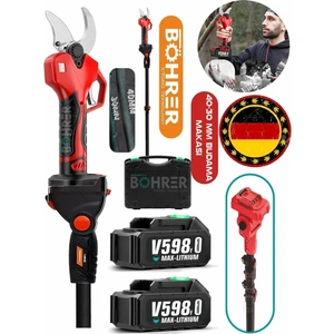 Alman Red Kömürsüz Dijital 2m Uzatma Kollu 42MM Profesyonel Akülü Budama Bağ Makası