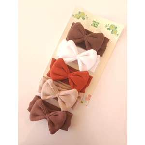 Kız Bebek & Çocuk Fiyonklu Bandana 5'li Set