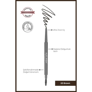Asansörlü Ultra İnce Uçlu Dolgunlaştırıcı Kahverengi Kaş Kalemi - Retractable Eyebrow Pencil 03