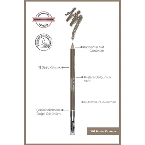 Fırçalı Yumuşak Uçlu Belirginleştirici Kahverengi Kaş Kalemi-Eyebrow Expert Powdery Liner 101 Nude